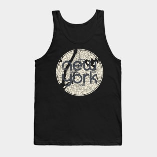 New york New york city Nyc with textured lettering city map- brooklyn,staten island,manhattan,queens,bronx Tank Top